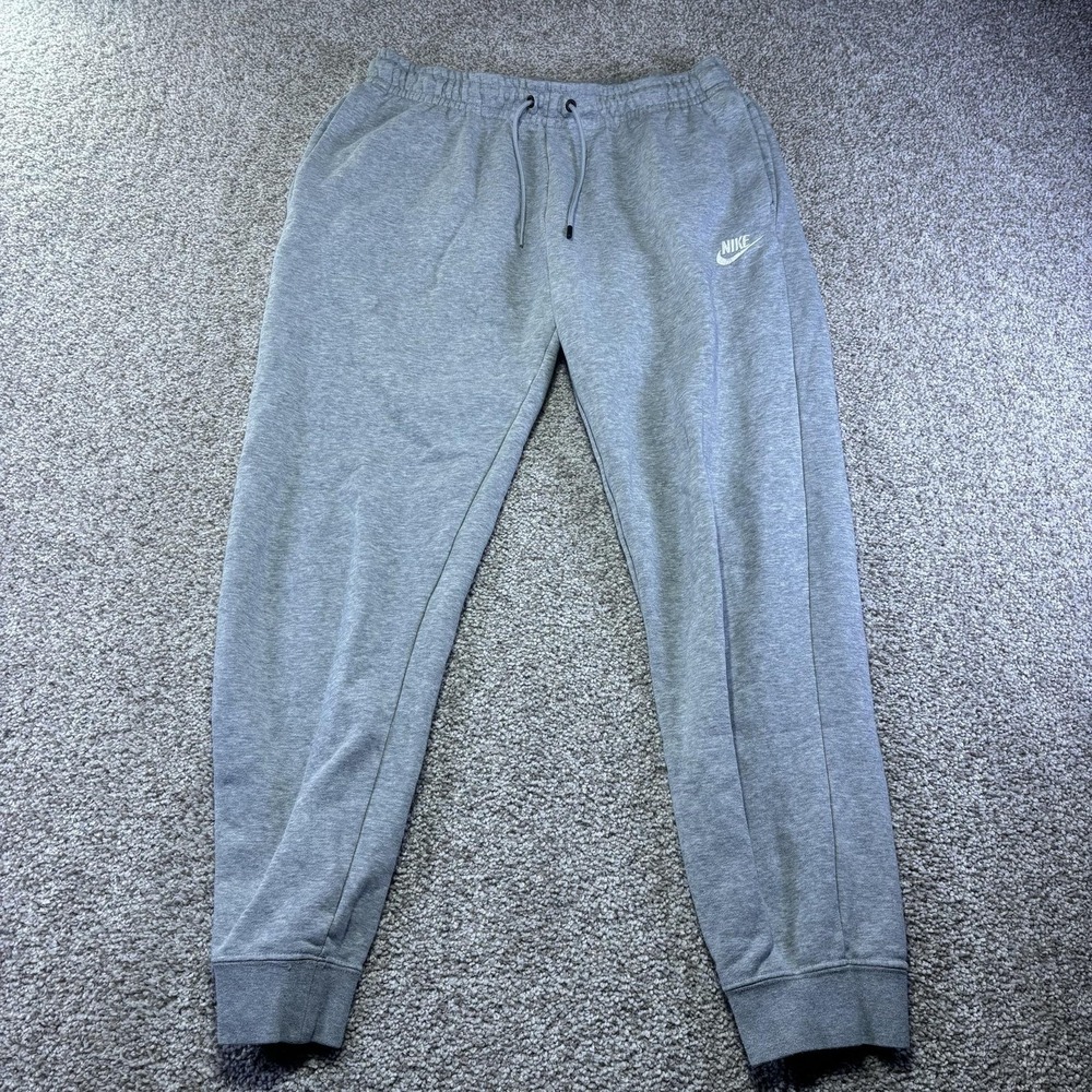 Nike Sweatpants Mens Medium Gray French Terry Joggers Elastic Waist Pockets